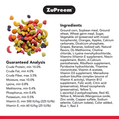 Product ZuPreem® FruitBlend Medium Bird Food