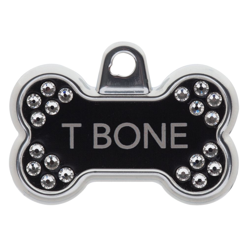 TagWorks® Blingz Collection Bone Personalized Pet ID Tag dog ID Tags