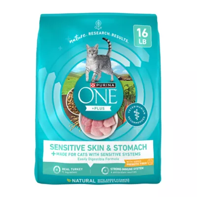 Product Purina ONE® +Plus Sensitive Skin & Stomach Adult Cat Dry Food - Turkey, High-Protein, Natural