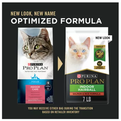 Purina Pro Plan Focus Indoor Adult Dry Cat Food With Vitamins High Fiber Salmon Rice