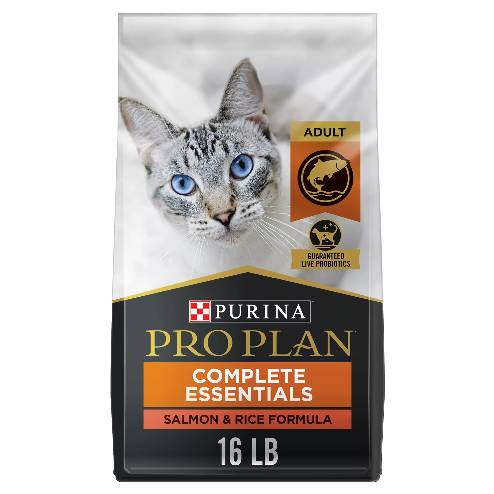 Purina Pro Plan Complete Essentials Adult Dry Cat Food - With Vitamins, Probiotics, Salmon & Rice