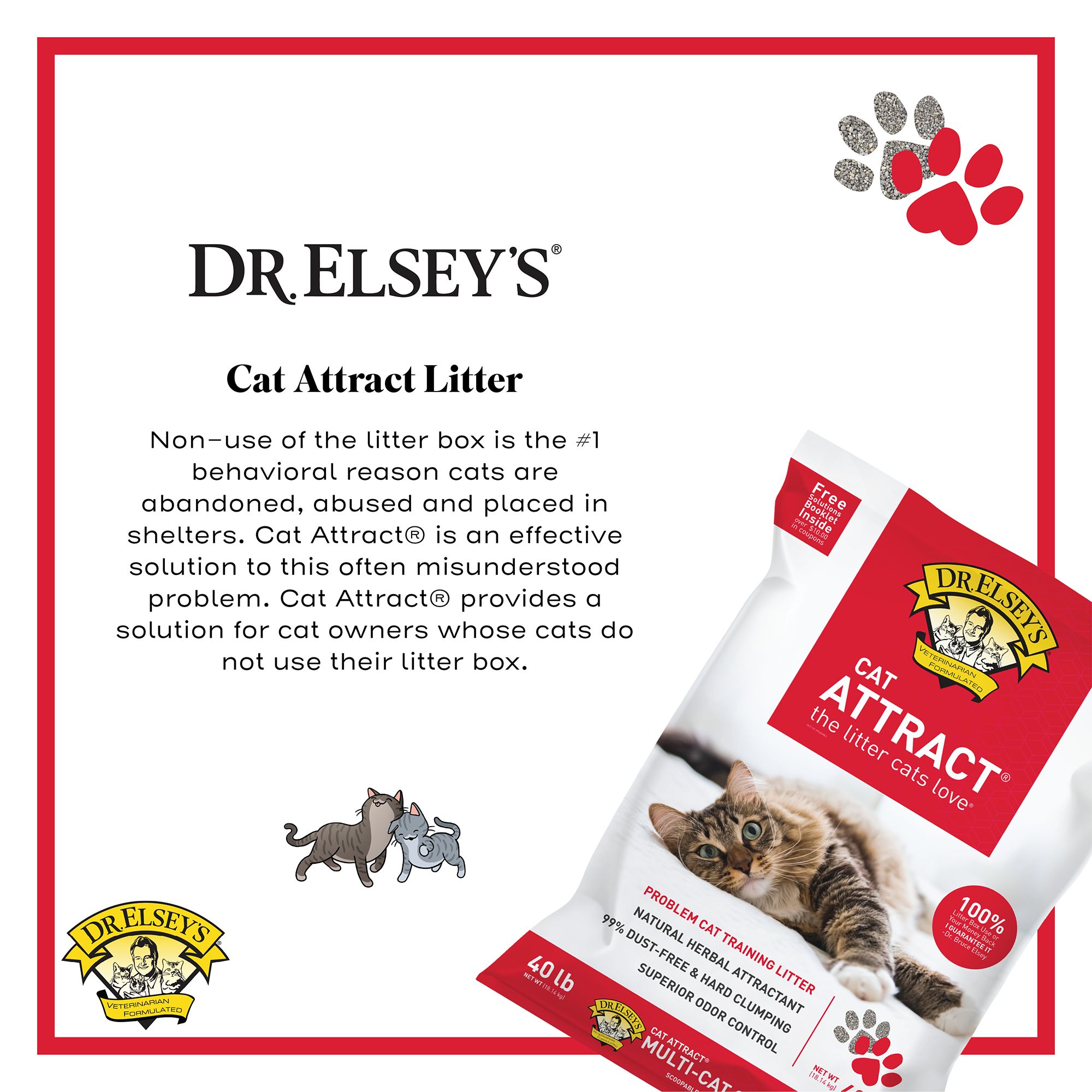 Dr. Elsey's Precious Cat Cat Attract Clumping Multi-Cat Clay Cat Litter -  Low Dust