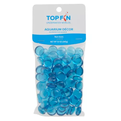 Product Top Fin® Smooth Glass Gem Aquarium Décor - Bright Blue