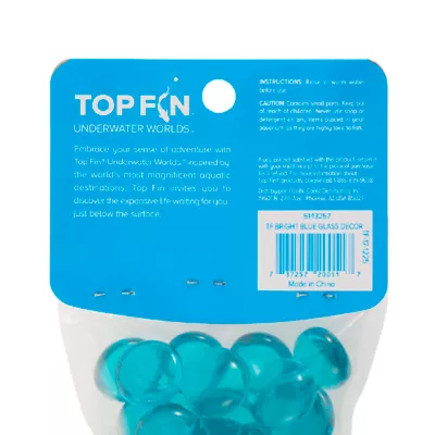 Top Fin® Smooth Glass Gem Aquarium Décor - Bright Blue - Aquarium Stones - Fish Tank Decor - Image 7