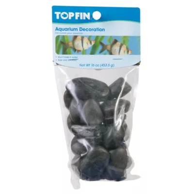 Product Top Fin® River Rock Aquarium Décor - Black