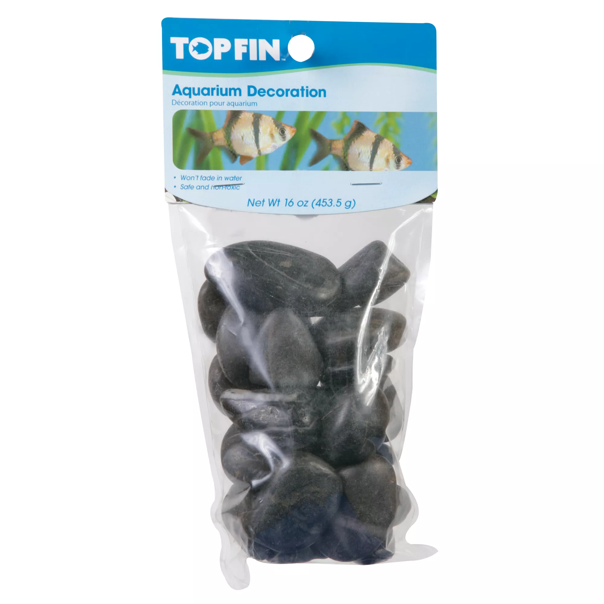 Top Fin® River Rock Aquarium Décor - Black