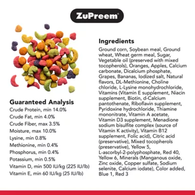 Product ZuPreem® FruitBlend Medium Bird Food