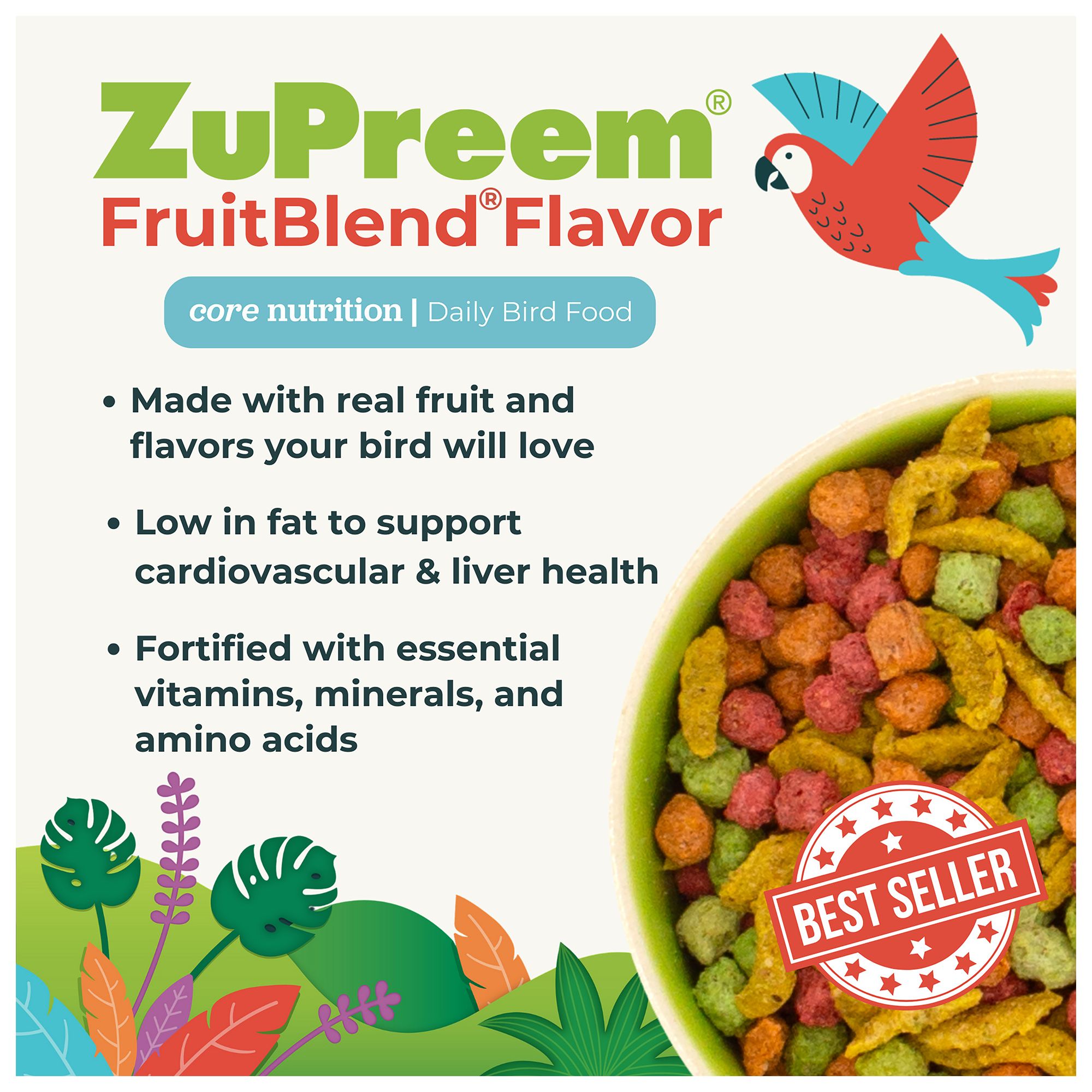 ZuPreem® FruitBlend Medium Bird Food - Fruit-Flavored Pellets - thumbnail 6