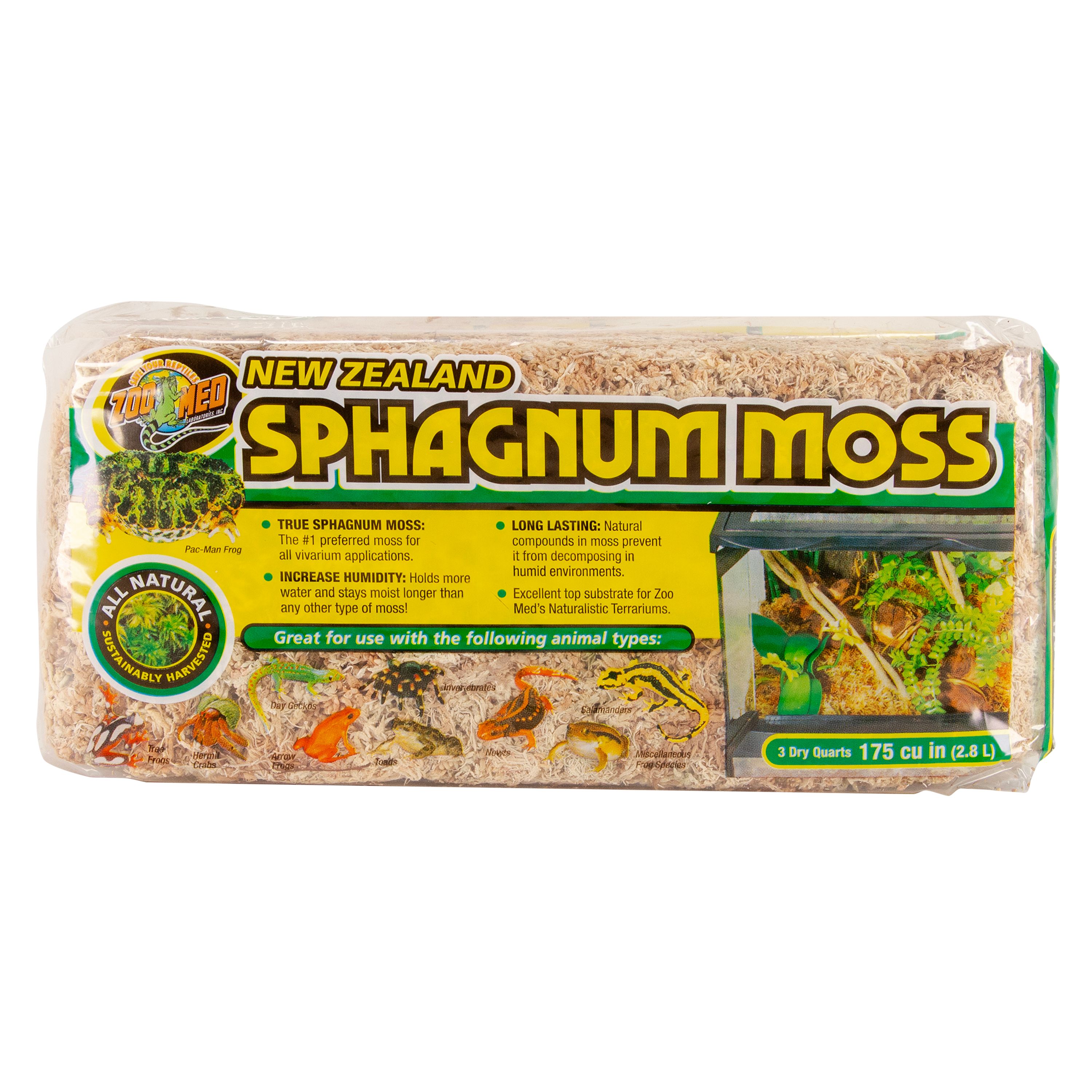 Zoo Med All Natural No Dyes New Zealand Sphagnum Moss, 80 Cubic