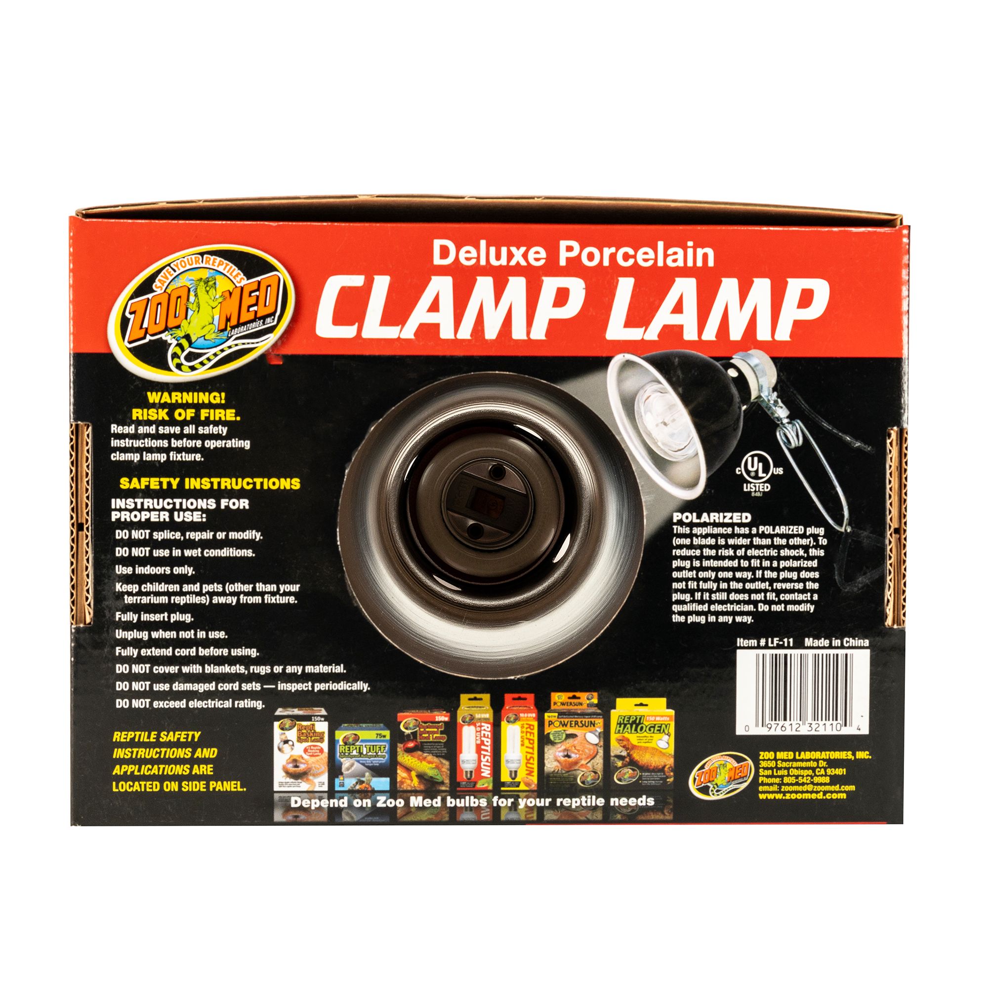 Zoo Med Reptile Deluxe Porcelain Clamp Lamp Terrarium Clamp Light Fixture - 5.5 in - thumbnail 3