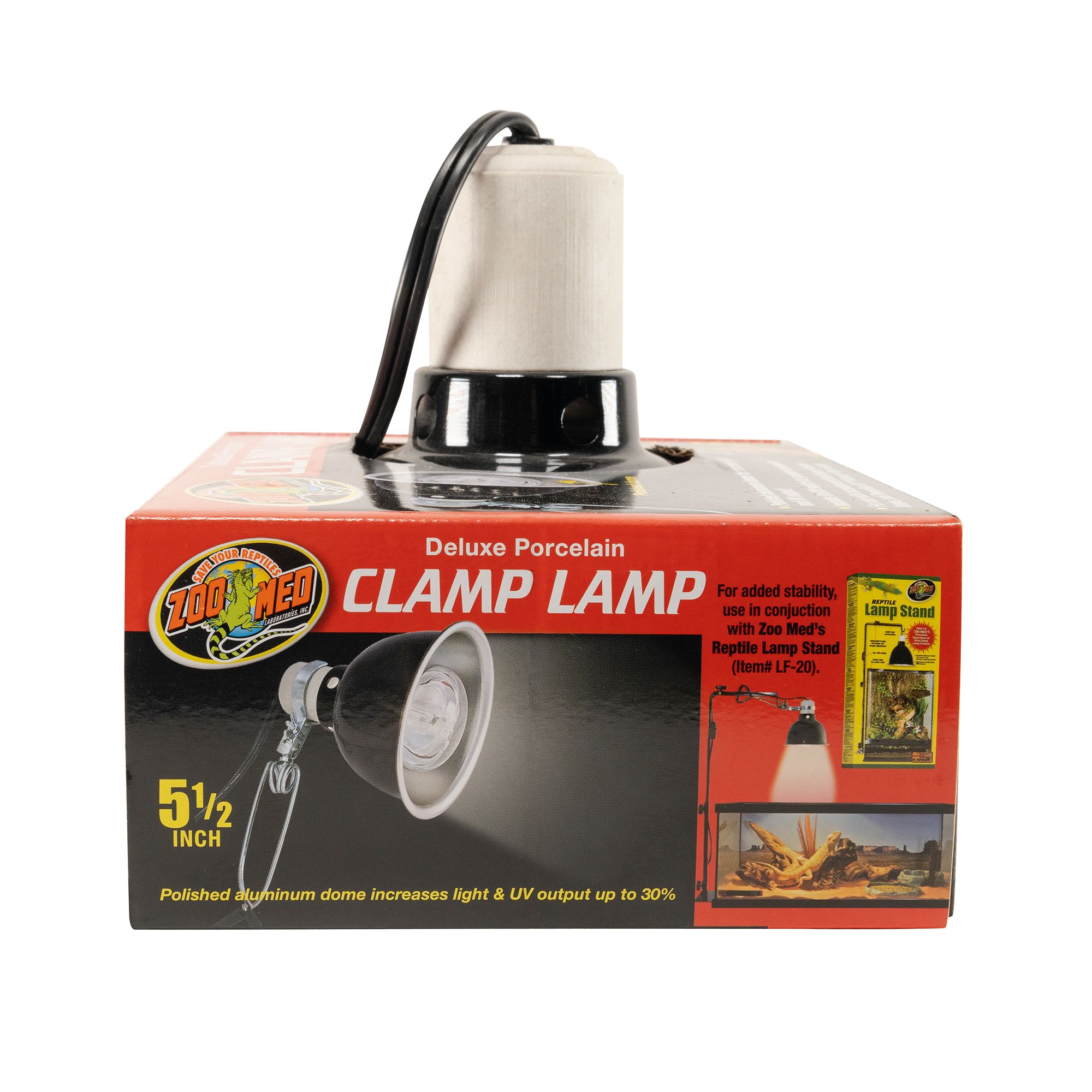 Zoo Med Reptile Deluxe Porcelain Clamp Lamp Terrarium Clamp Light Fixture - 5.5 in - thumbnail 4