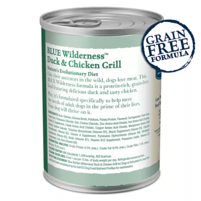 Blue Buffalo Wilderness Duck & Chicken Grill Grain-Free Canned Dog Food Blue Buffalo Wilderness Duck & Chicken Grill Grain-Free Canned Dog Food