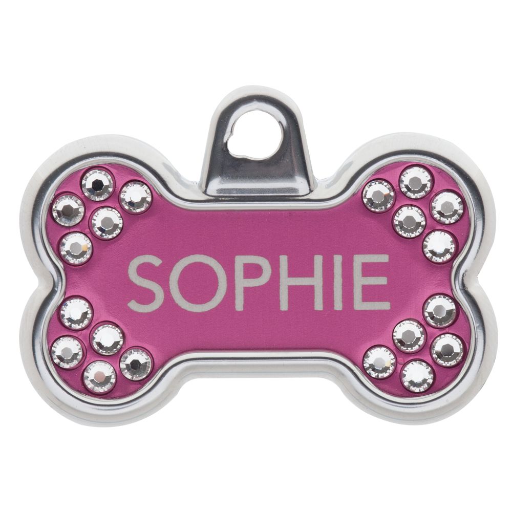 TagWorks Blingz Collection Bone Personalized Pet ID Tag