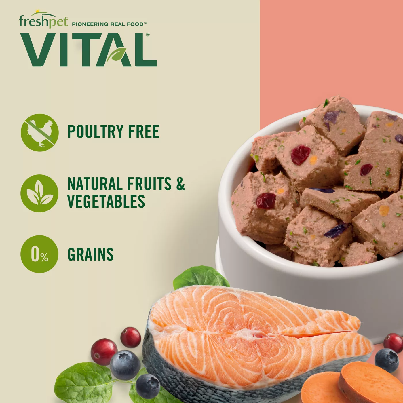 Freshpet Vital Grain Free Salmon Ocean Whitefish Adult Dog Food