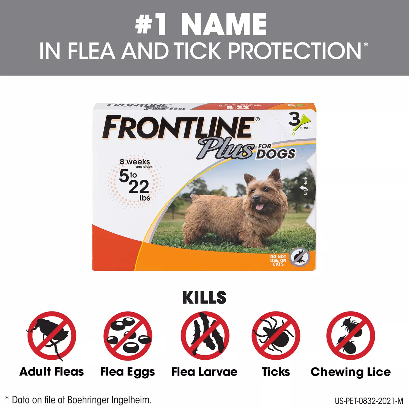 Frontline Plus Flea Tick Dog Treatment 5 22 lbs