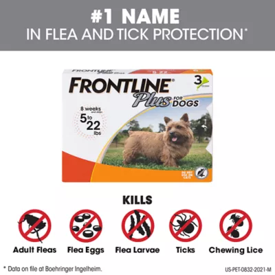 Frontline Plus Flea Tick Dog Treatment 5 22 lbs