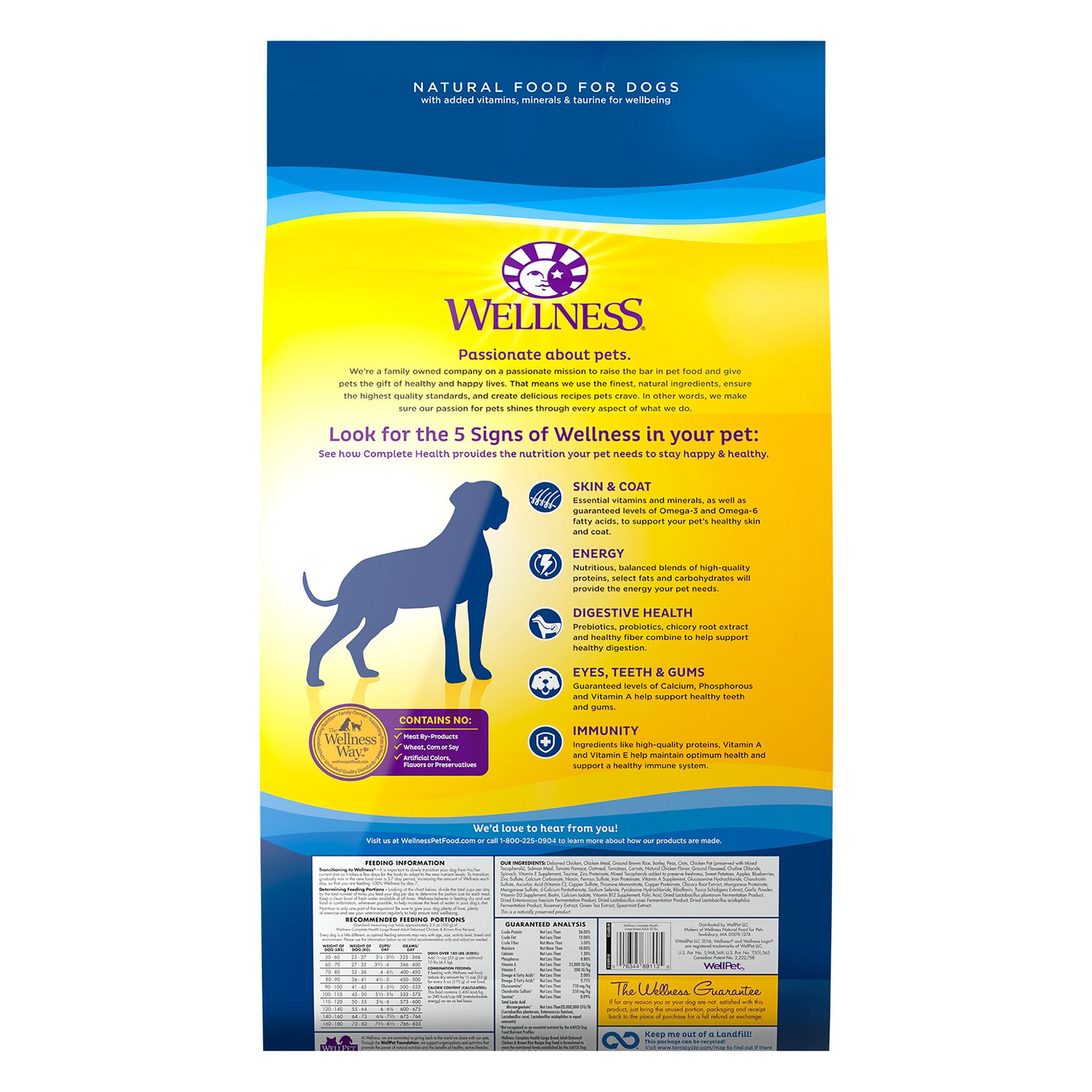 wellness complete health natural dry large breed puppy food