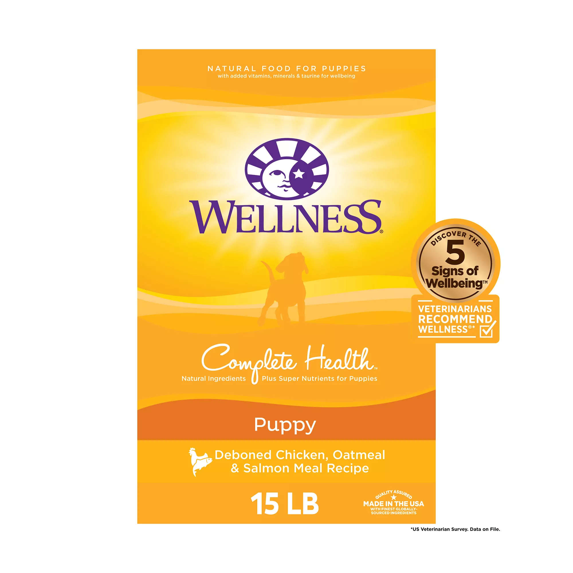 Wellness® Complete Health Puppy Food - Natural, Chicken, Oatmeal & Salmon Meal