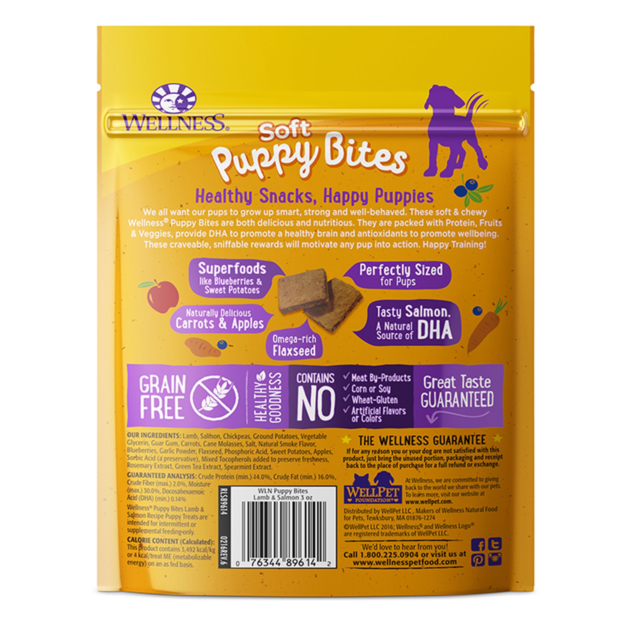 Wellness Just For Puppy Treats Natural Lamb Salmon Dog