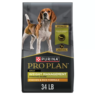 Purina Pro Plan Weight Management Shredded Blend Adult Dry Dog Food Chicken Rice