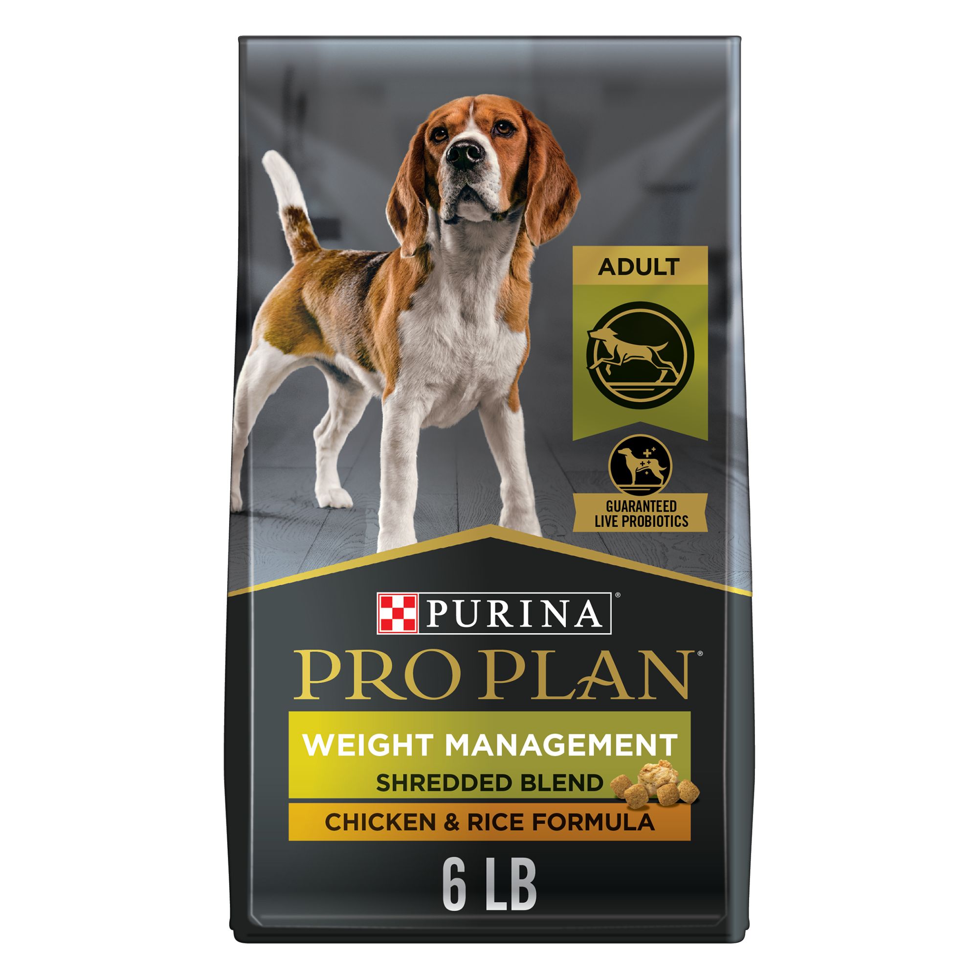 Purina Pro Plan Weight Management Shredded Blend Adult Dry Dog Food Chicken Rice