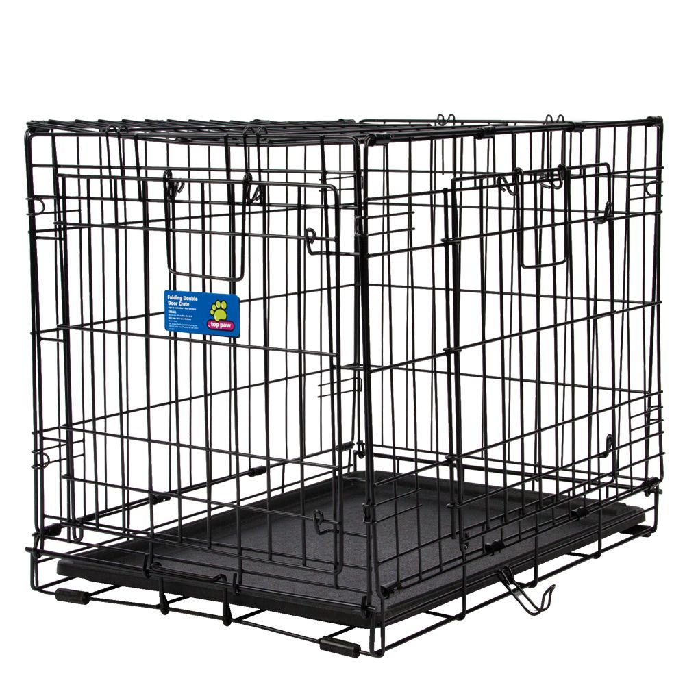 top paw 42 inch double door folding crate