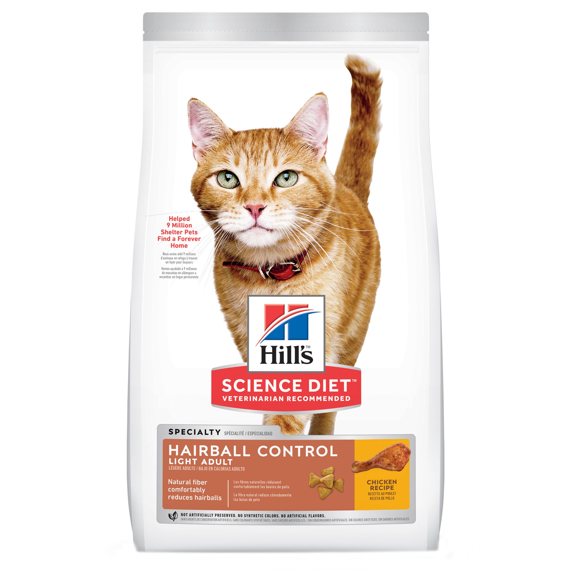 Hairball Control Light Adult Cat Food 