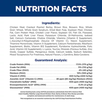 Product Hill's® Science Diet® Healthy Mobility Large Breed Adult Dry Dog Food - Chicken Meal, Rice & Barley