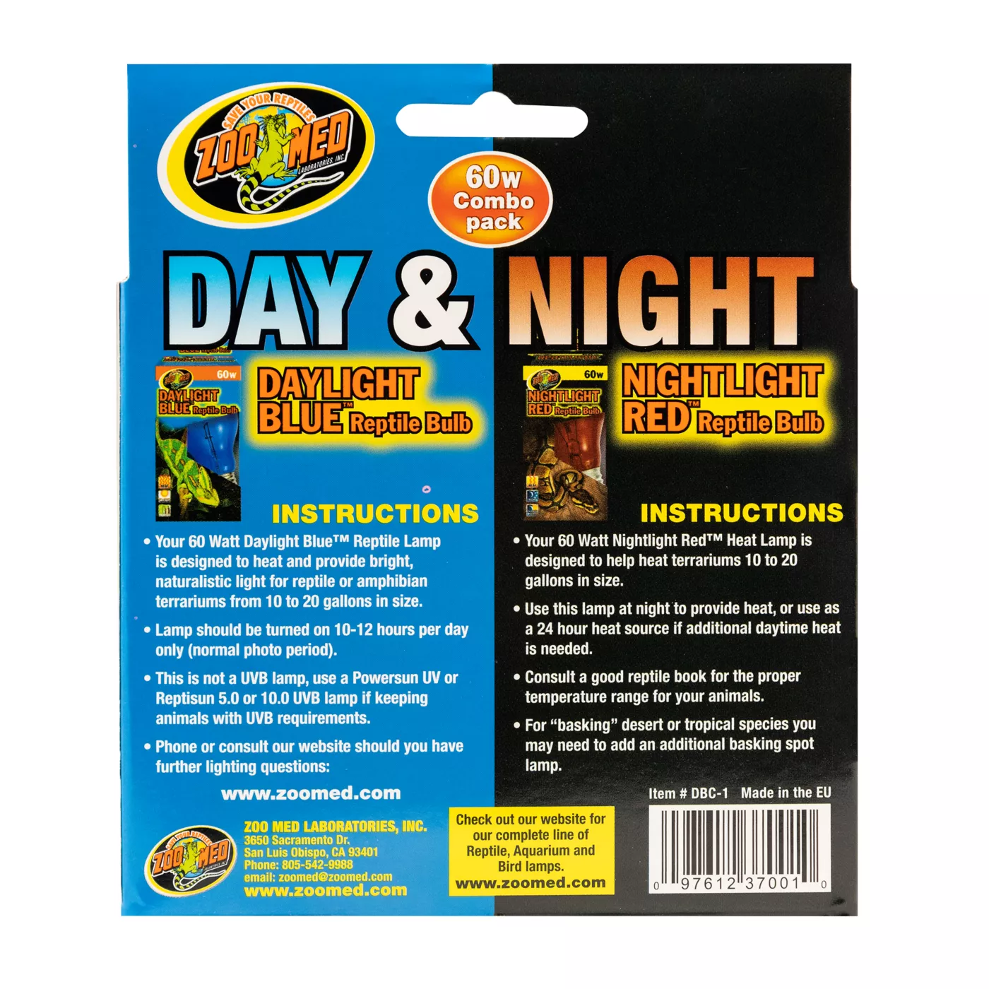 Zoo Med Day Night Combo Pack Reptile Bulbs