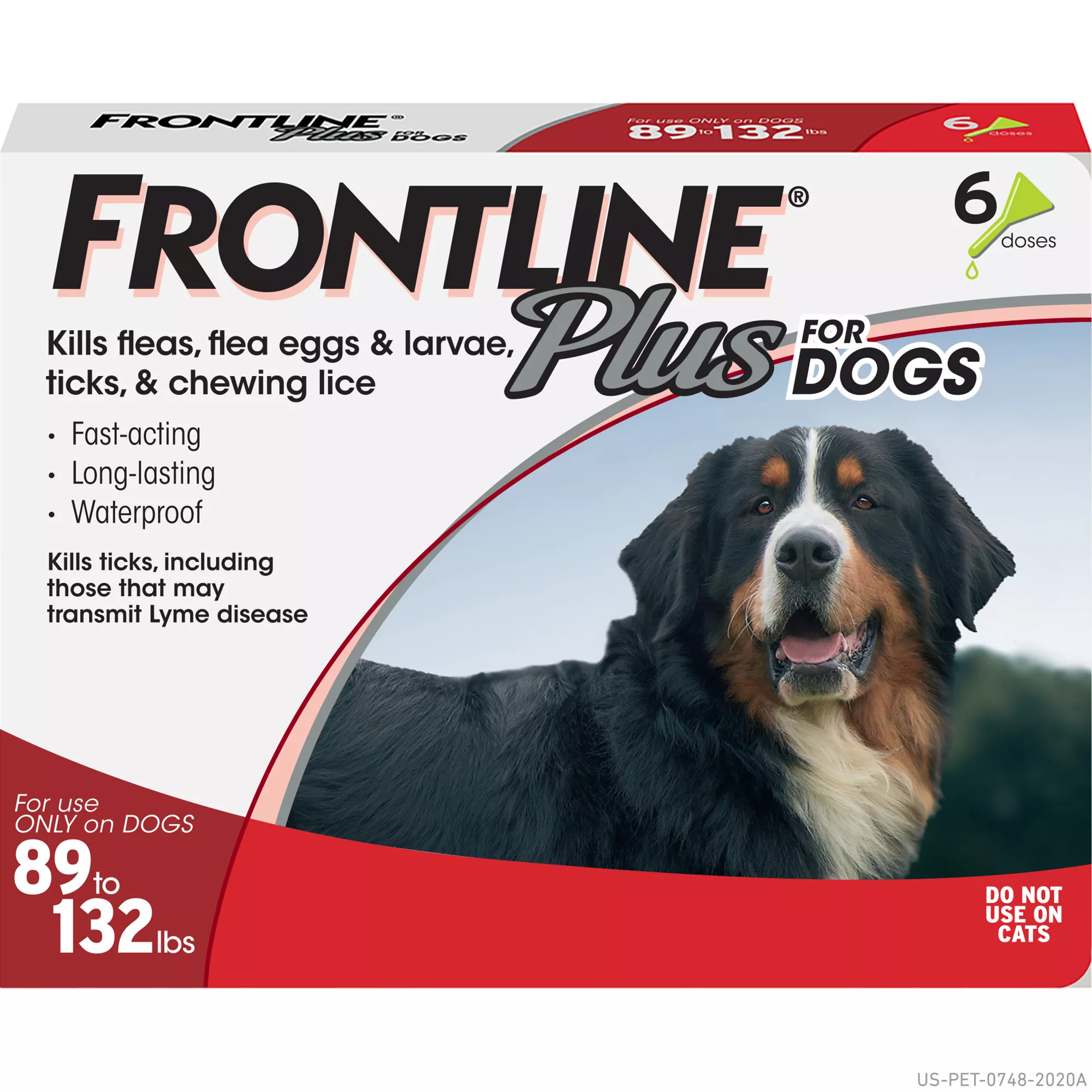 Frontline Plus Flea & Tick Dog Treatment 89-132 lbs