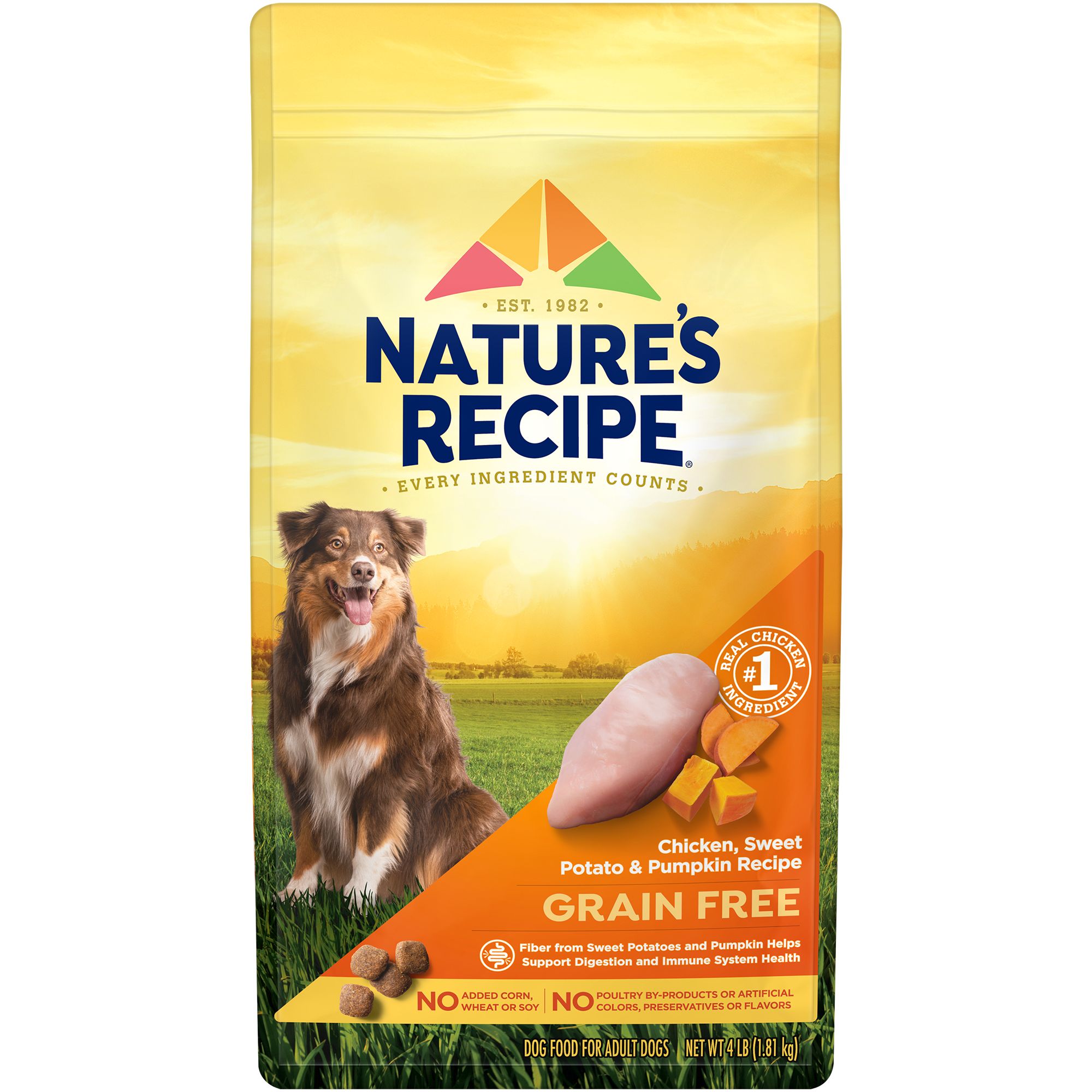 Nature's Recipe Easy to Digest Grain Free Chicken, Sweet Potato & Pumpkin Dry Dog Food - 24lb