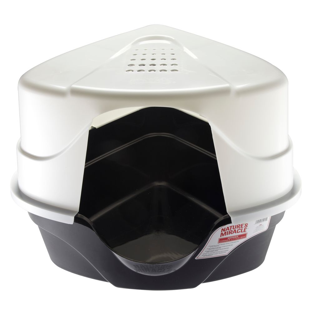 Advanced Hooded Corner Cat Litter Box 