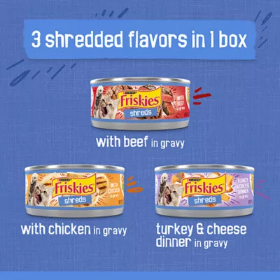 Product Friskies® Shreds Adult Cat Wet Food - Variety Pack, 5.5 Oz