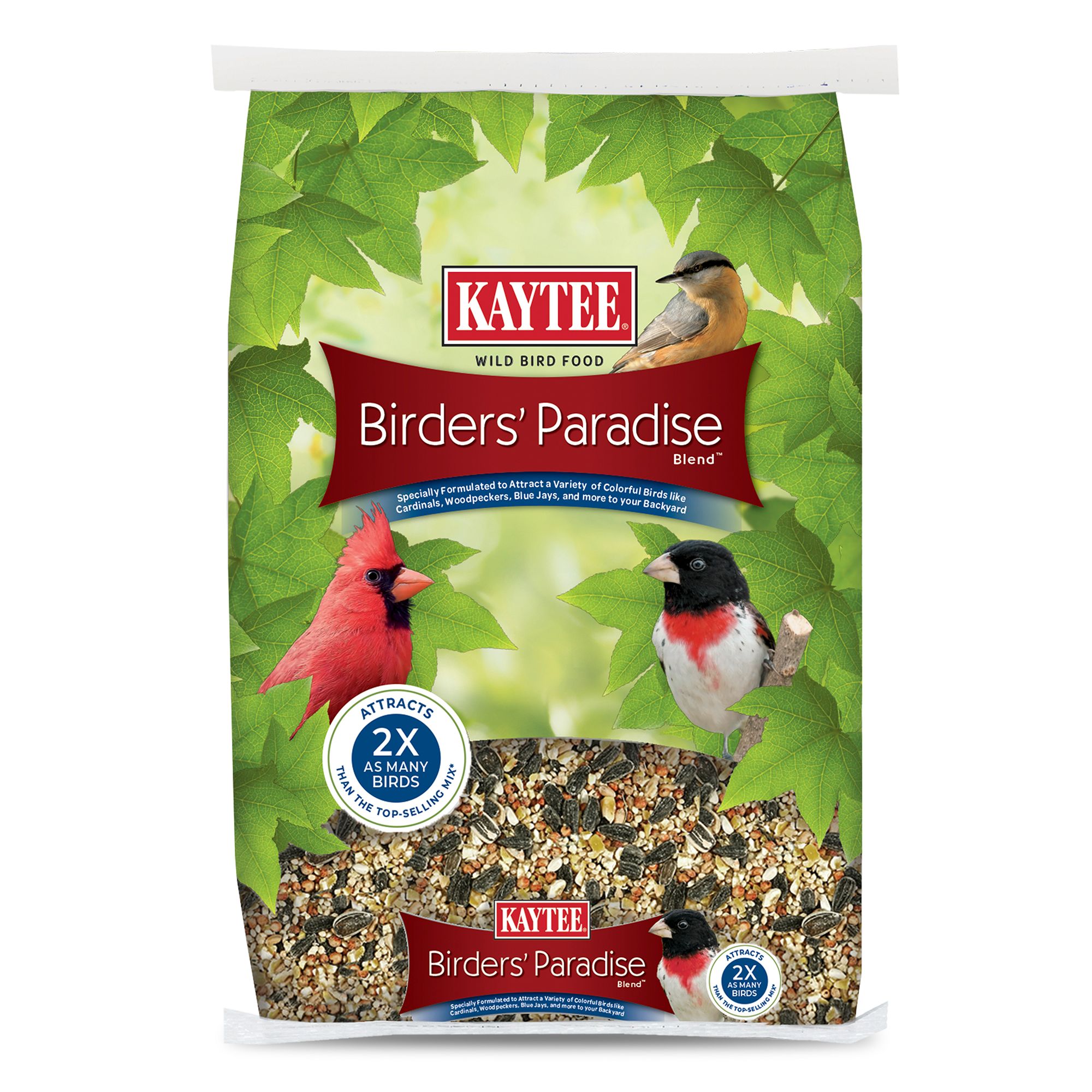 Kaytee Wild Bird Ultimate Birder's Blend Food Seed For Grosbeaks,  Cardinals, Nuthatches, Woodpeckers & Other Wild Birds, 10 Pound