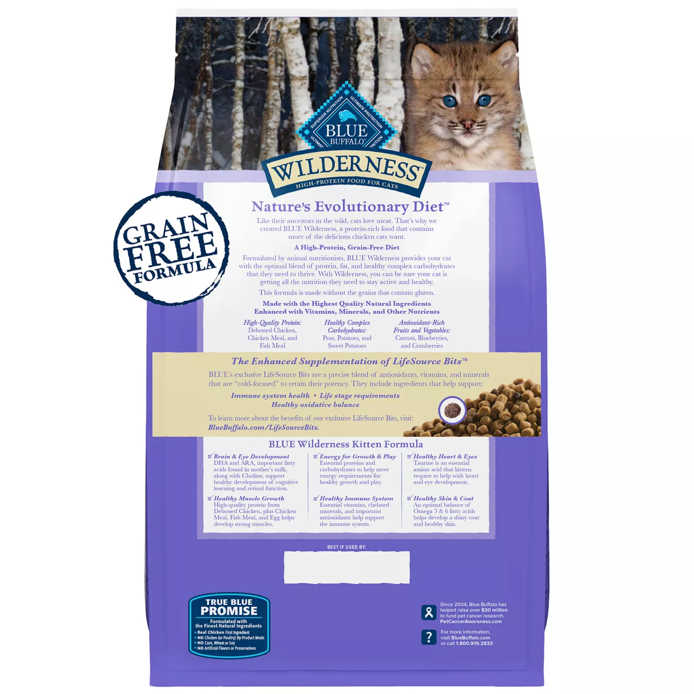 Blue Buffalo Wilderness Kitten Dry Cat Food Grain Free Chicken