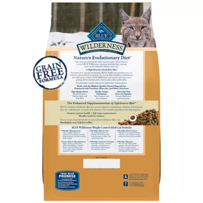 Blue Buffalo Wilderness Weight Control Adult Dry Cat Food Grain Free Chicken