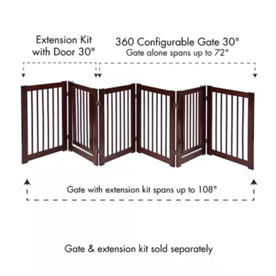 Product Primetime Petz 360 Configurable 2-Panel Extension Pet Gate with Door