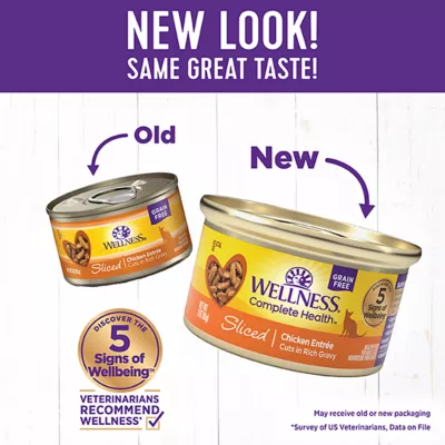 Product Wellness® Complete Health Adult Cat Wet Food - Grain Free, Sliced, 3 Oz