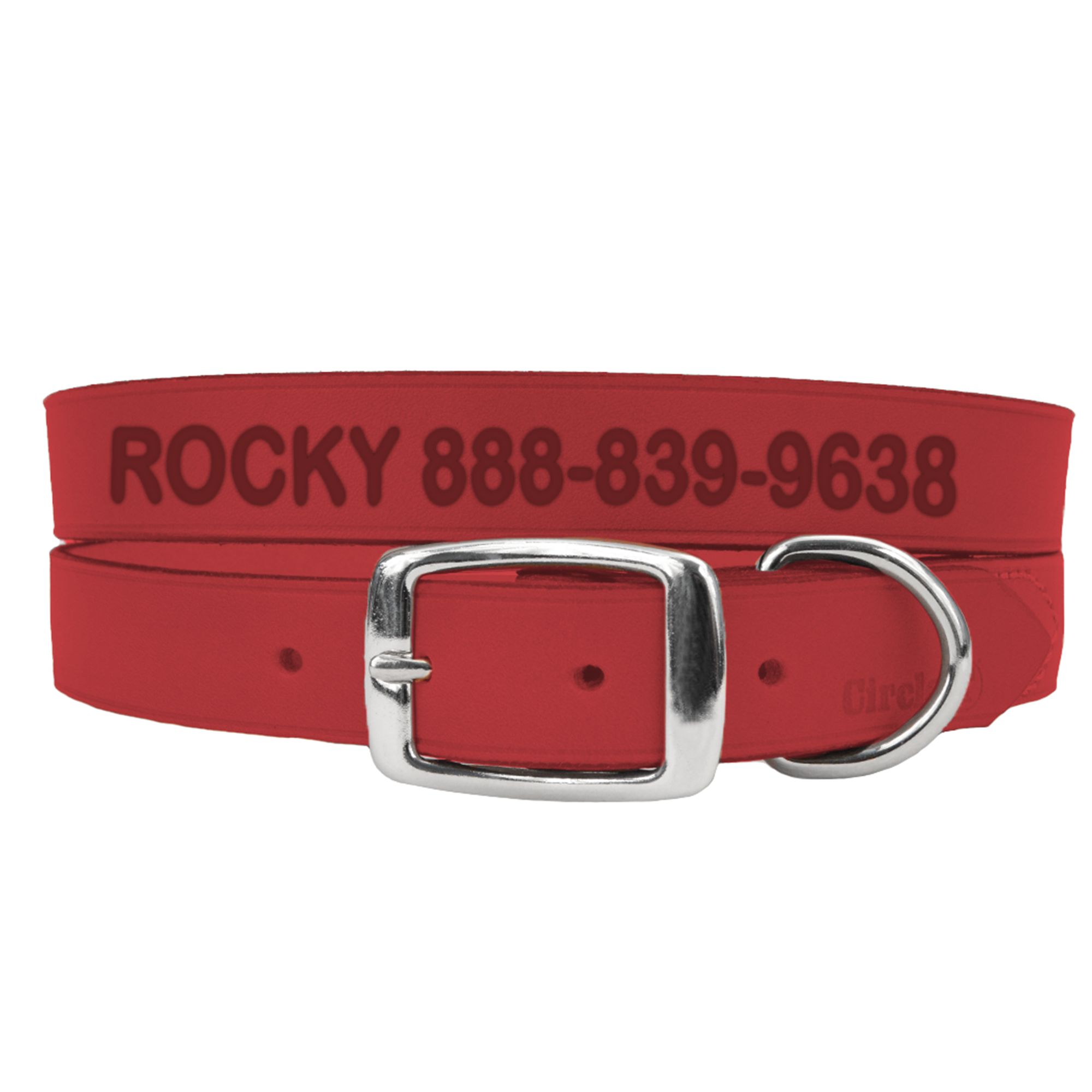 Coastal Pet Products Personalized Leather Dog Collar in Red, Size: 18L x 0.75W | PetSmart