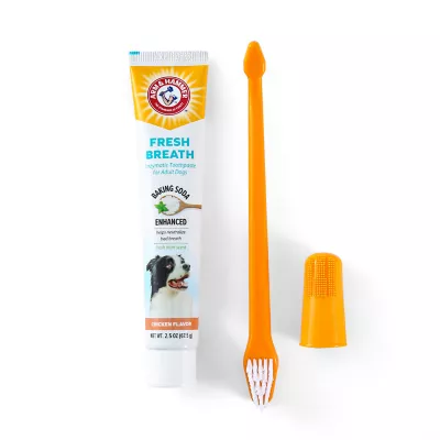 Arm Hammer Dental Toothbrush Set for Dogs Chicken Flavor