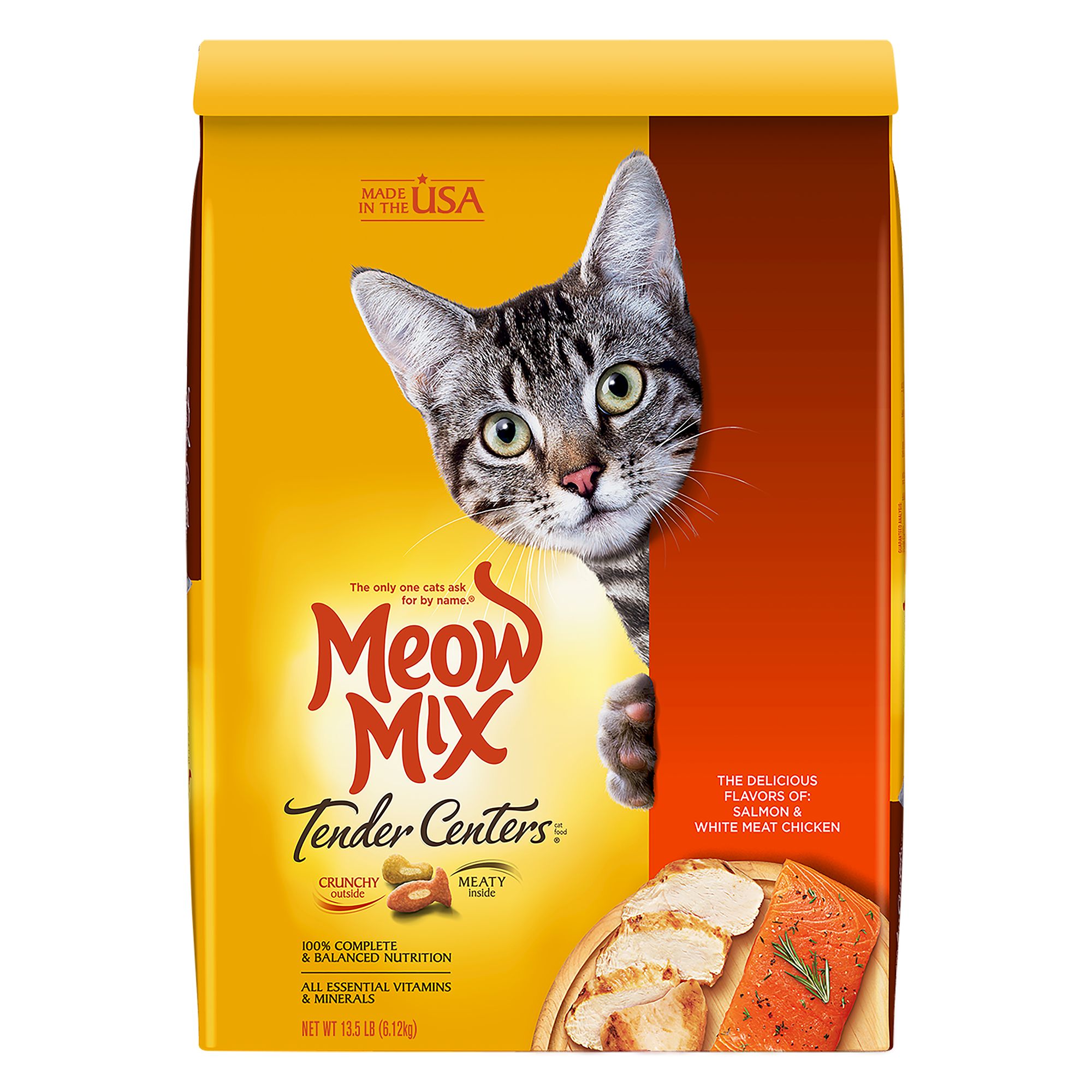 Meow Mix Tender Centers Dry Cat Food All Ages - Salmon, Chicken