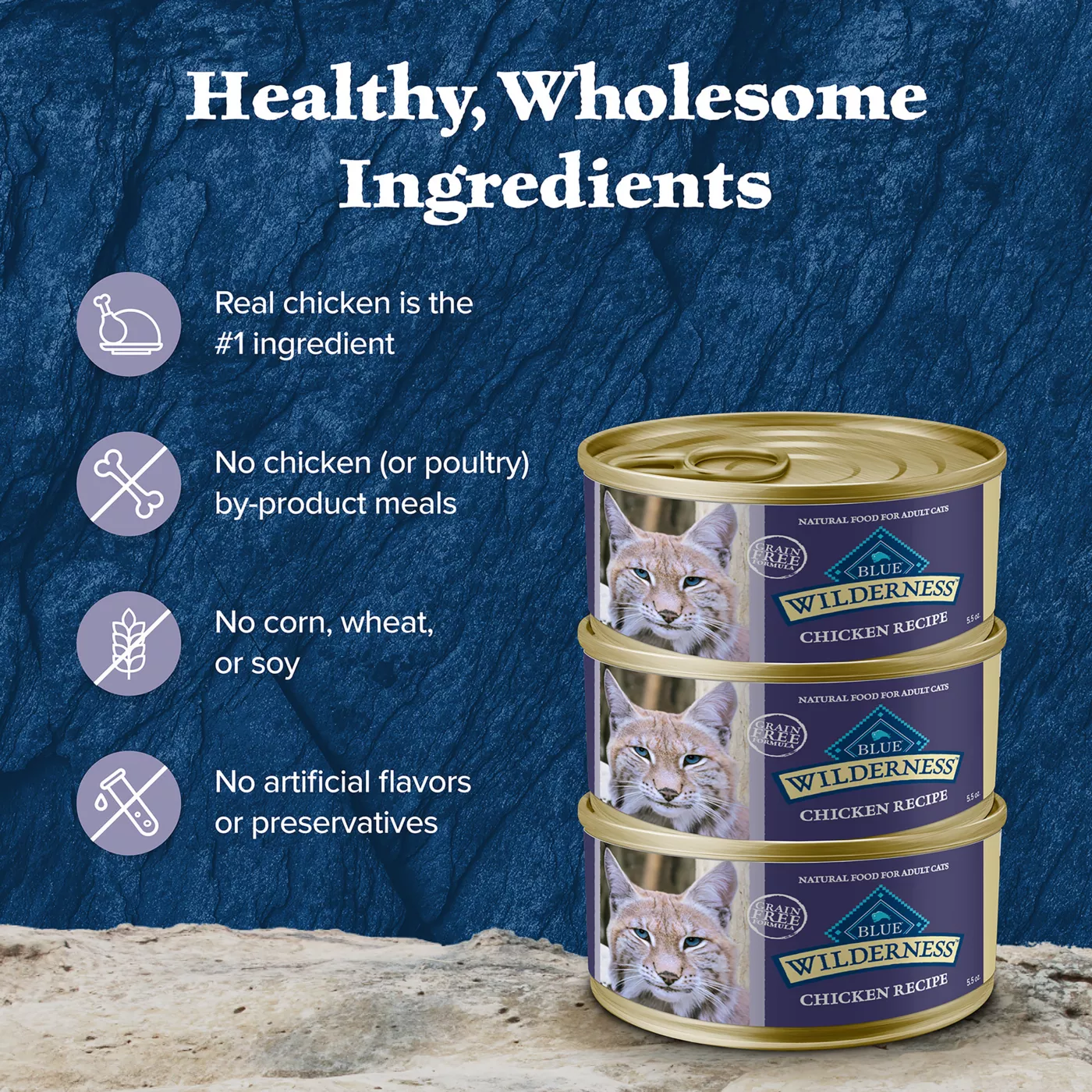 Blue Buffalo Wilderness Adult Wet Cat Food Grain Free Chicken