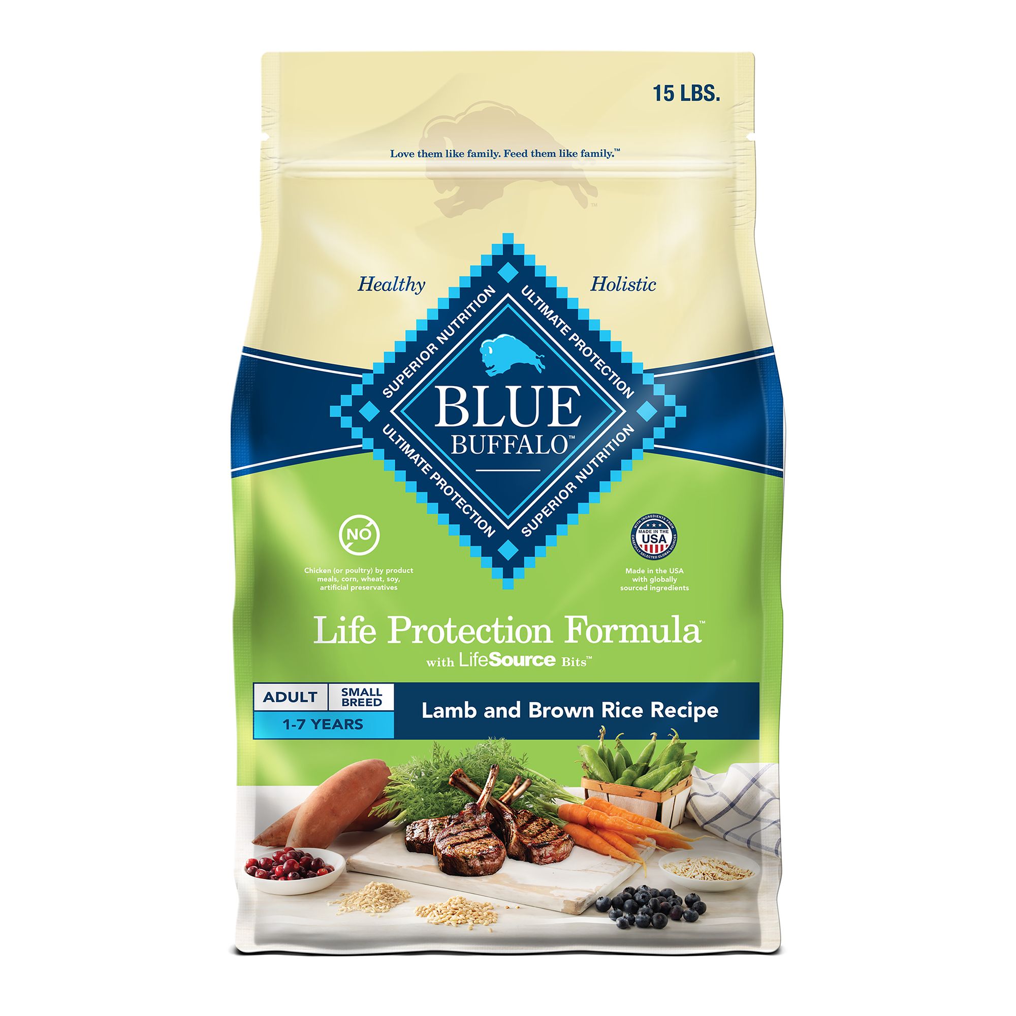 Blue Buffalo Life Protection Formula Small Breed Adult Dry Dog Food Natural Lamb