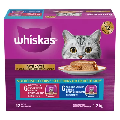 Product Whiskas Seafood Selections Adult Wet Cat Food Paté Variety Pack, 12ct