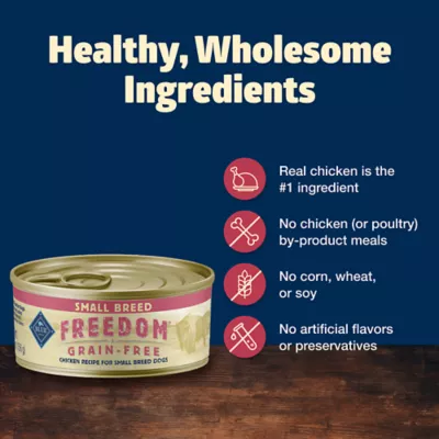 Blue Buffalo Freedom Grain Free Chicken Recipe Small Breed Adult Canned Dog Food 5.5 oz