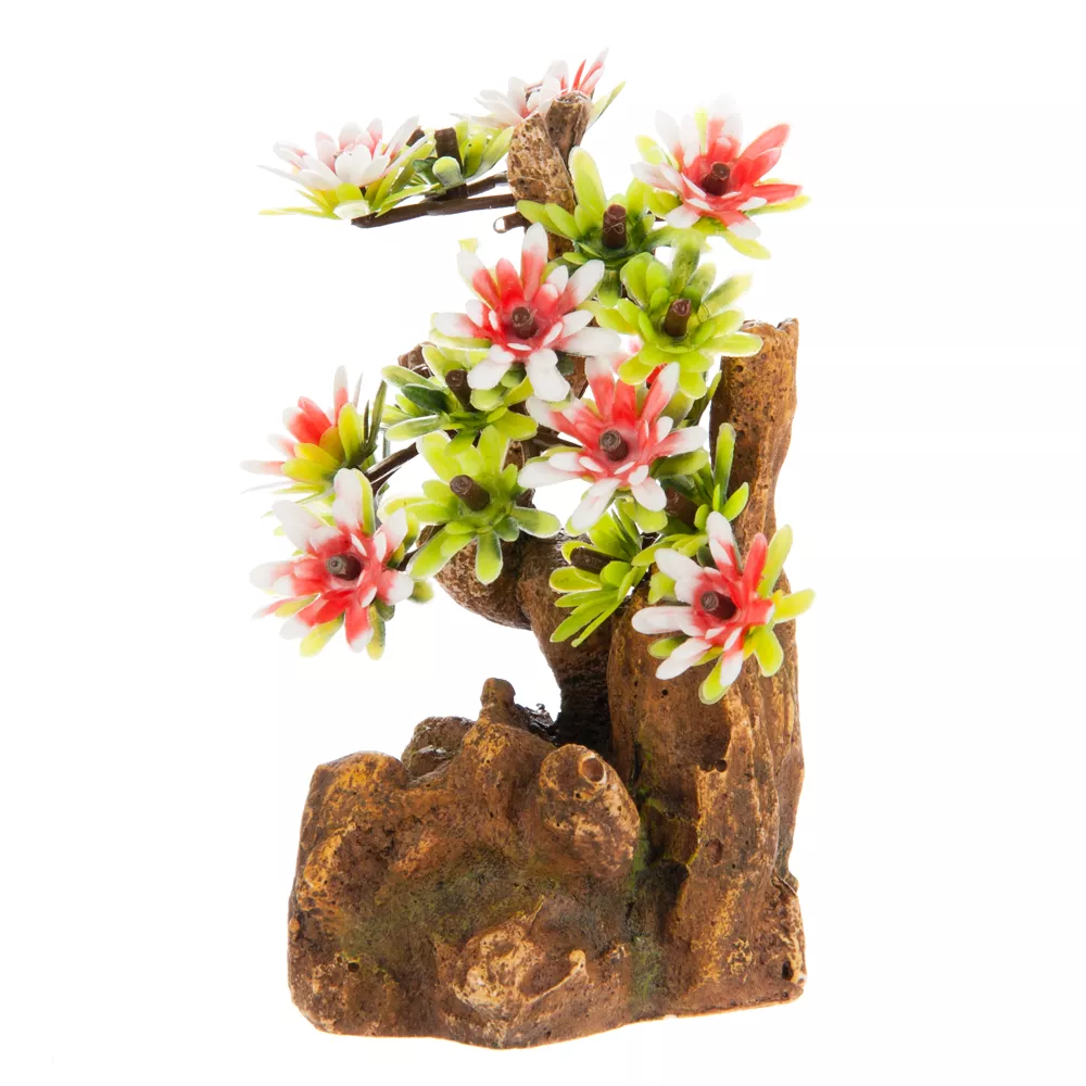 Top Fin® Rock & Flower Aquarium Ornament