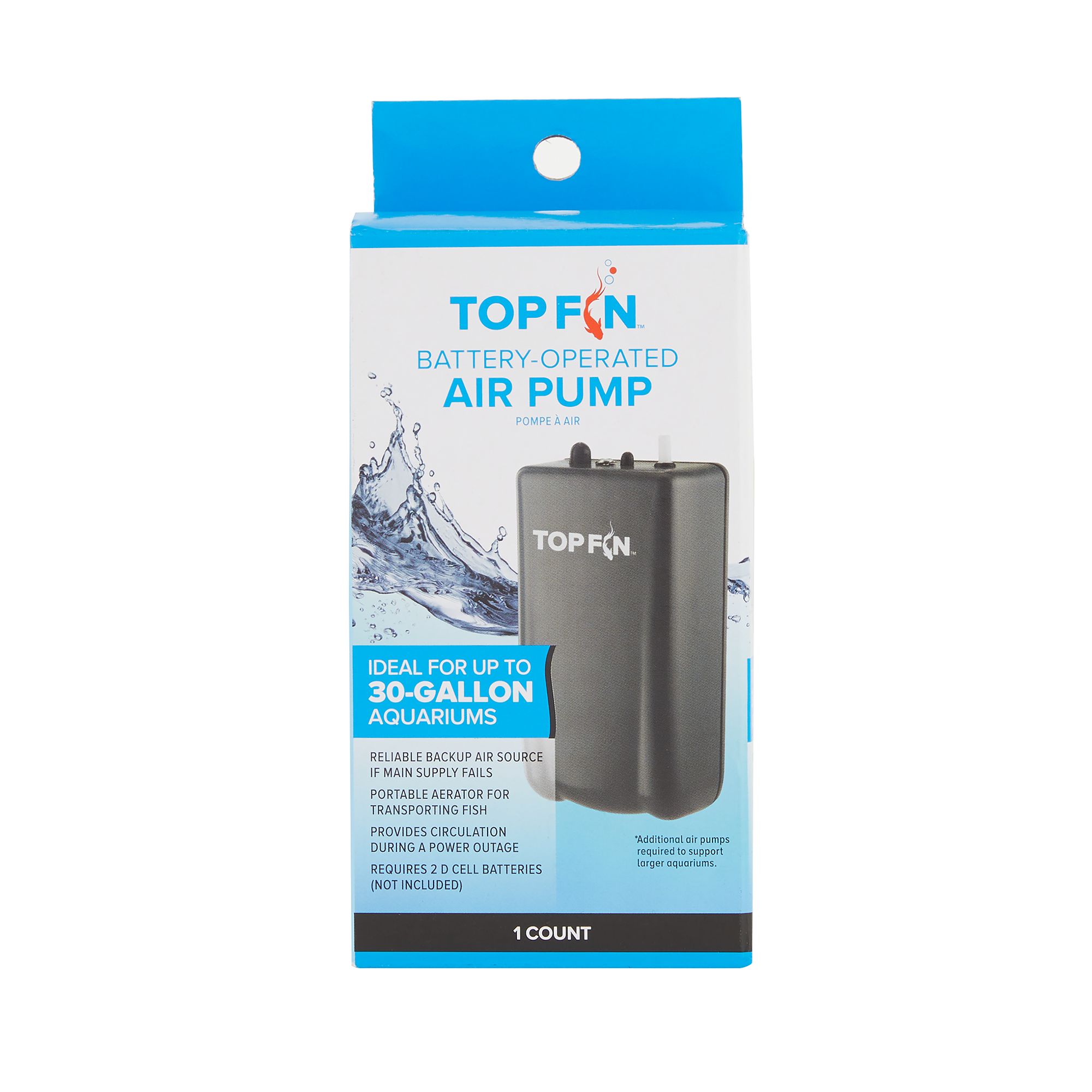 Top Fin Battery Operated Aquarium Air Pump (1 ct)