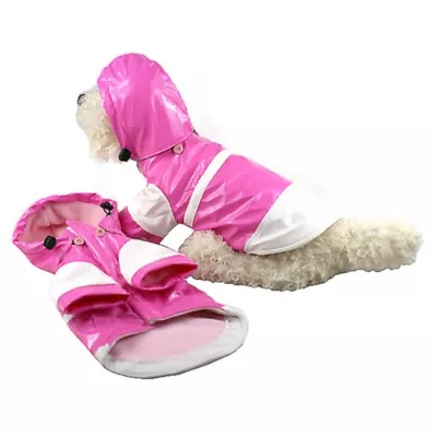 Product Pet Life Double-Tone Raincoat With Removable Hood