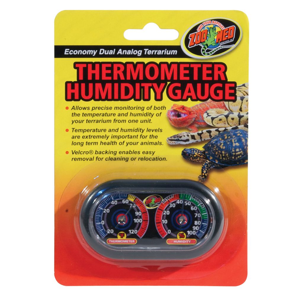 Zoo Med Reptile Terrarium Thermometer Humidity Gauge