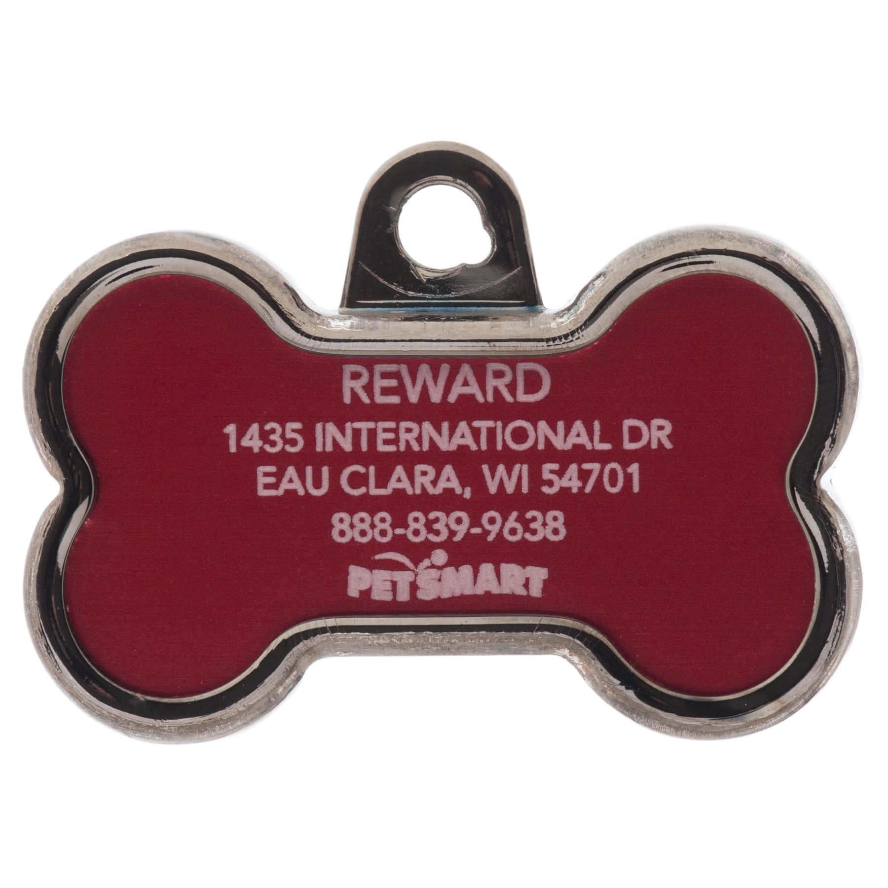 TagWorks Elegance Collection Chrome Bone Personalized Pet ID Tag